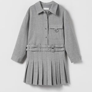 Zara girl double belt plead dress